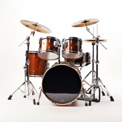 Fotobehang drum kit isolated on white © Riccardo