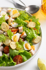 Fresh caesar salad with chicken