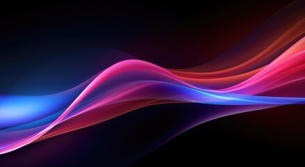 abstract futuristic neon background with glowing ascending lines. Fantastic wallpaper