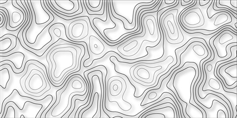 Contour map background. Vector geography scheme and terrain. Topography grid map. Stylized topographic contour map. Geographic line mountain relief. Abstract lines or wavy backdrop background.