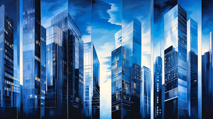 High rise buildings symbolizing corporate giants - obrazy, fototapety, plakaty