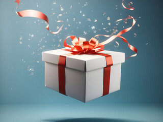 gift box with red ribbon