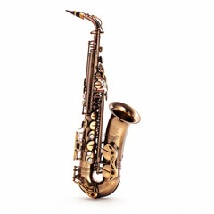 Naklejka premium saxophone isolated on white background