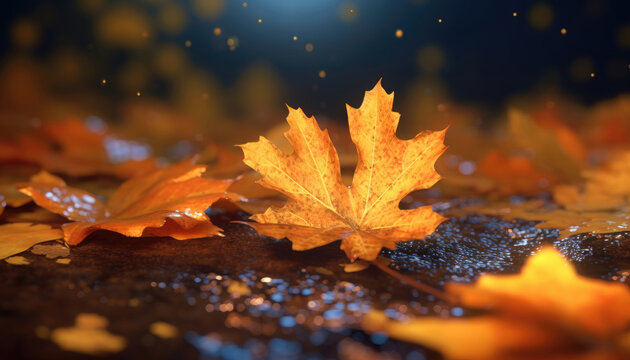 Autumn background with colorful leaves © Алексей Солодков