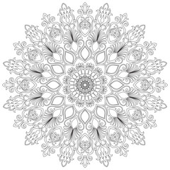 Flower Mandala. Vintage decorative elements. Oriental pattern, vector illustration. Islam,ottoman motifs. Coloring book page