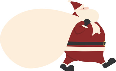 Big fat Santa Claus with lots of presents