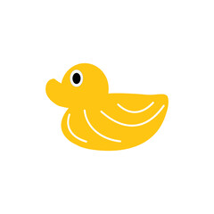 Duck, simple color icon. Children's rubber toys. Bird. Vector illustration.