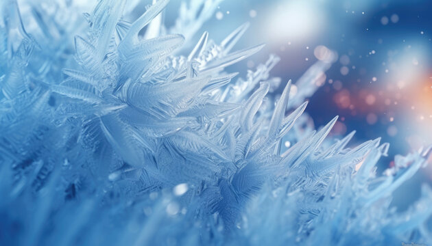 Macro shot of snowflakes as winter background