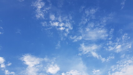 Nature Background. Blue sky and clouds on the morning of a summer working day.