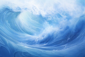AI-generated image of blue ocean waves that can be used as wallpaper