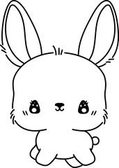 Bunny Coloring, Cute Animal Coloring Page
