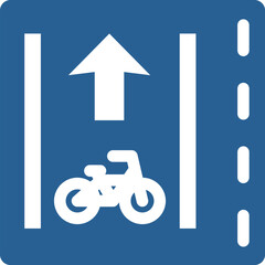 シンプルな標識のカラー単品イラスト　普通自転車専用通行帯