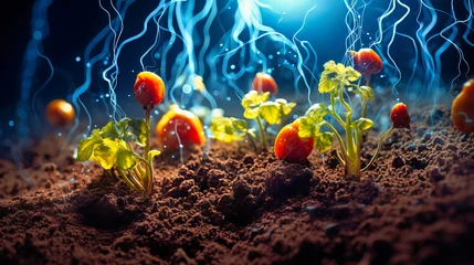 Foto op Canvas Nanotechnology in soil, enhancing nutrient absorption for crops © Nilima