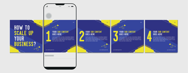 Set of Linkedin Carousel Post, editable social media Instagram carousel post, modern and creative business carousel post template, eps 10. © Graphaxil