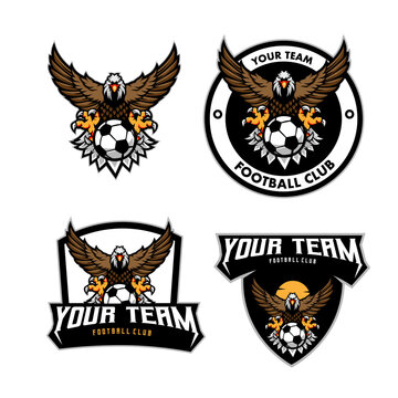 Eagle football mascot logo design