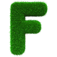 Grass Letter F - green alphabet font grass