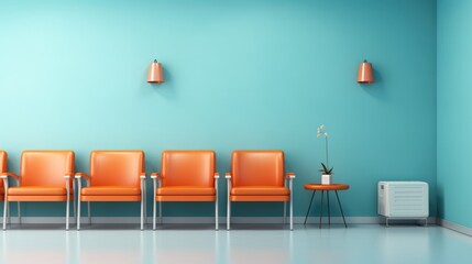 A waiting room in the clinic with chairs