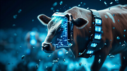 Livestock Wearables, Real-Time Monitoring of Animal Movements - obrazy, fototapety, plakaty