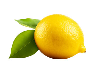 A Citrus Lemon Isolated on a Transparent PNG Background. Generative Ai