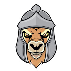 deer knight head vector art illustration design