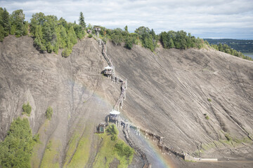 Beautiful view of Montmorency Waterfall in Canada