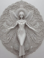 statue of paper cut angel