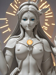 anime statue of a priestess