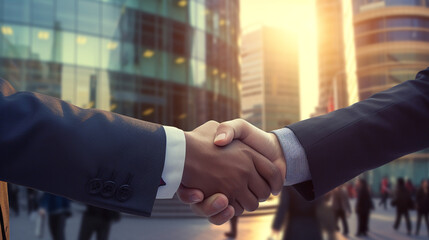 Successful Business Meeting in Urban Office Environment