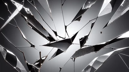 Foto op Plexiglas 砕け散るガラスの破片　ひび割れ © sunafe