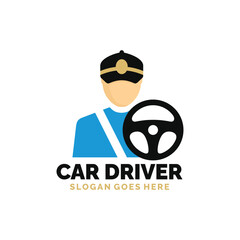 Car driver logo design vector illustration