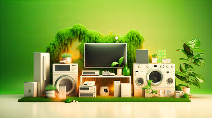 Eco-Friendly Home Appliances, Conserving Energy at Home - obrazy, fototapety, plakaty