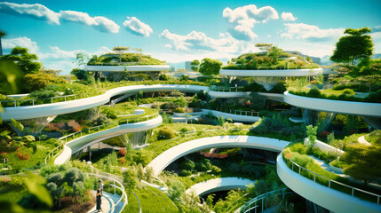 Fototapeta premium Urban Green Roofs, Elevated Patches of Paradise