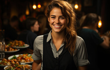 A top notch waitress who is smiling while she works.  Smart and effective. Great service!
