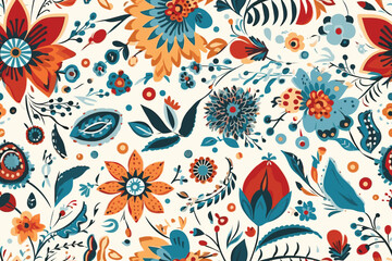 Vector art painting illustration flower pattern. textile, ornamental, ornate, hand drawn, drapery, curl, watercolor, trendy, painting, repeat, fancy, elements, diverse, deco, stain