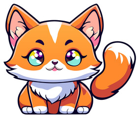 Obraz premium kawai cute cat cartoon