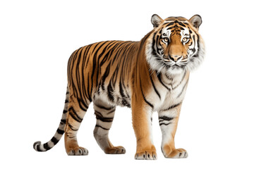 Gazing Tiger Isolated on a Transparent PNG Background. Generative Ai