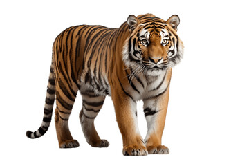 Majestic Tiger Isolated on a Transparent PNG Background. Generative Ai