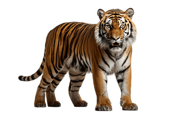 Fierce Tiger Isolated on a Transparent PNG Background. Generative Ai