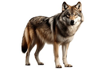 Fototapeta premium Wolf Isolated on a Transparent PNG Background. Generative Ai
