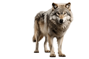 Wolf Gazing Isolated on a Transparent PNG Background. Generative Ai