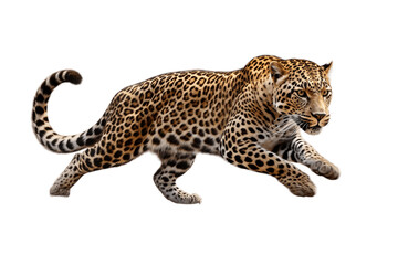 Leopard Portrait Isolated on a Transparent PNG Background, Render. Generative Ai