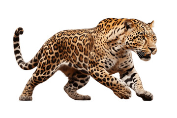 Beautiful Leopard Portrait Isolated on a Transparent PNG Background, Render. Generative Ai