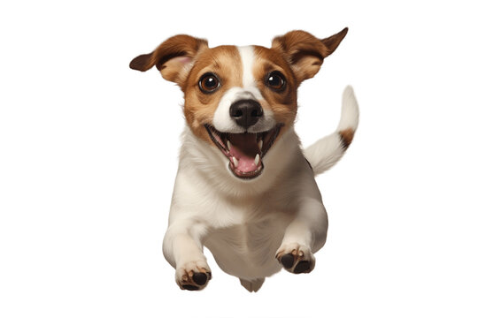Happy Puppy Portrait Isolated on a Transparent PNG Background, Render. Generative Ai