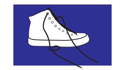 Shoes continuous one line drawing. Sports shoes in a line style. Sneakers isolated on white background. Good for man or woman. Fashionable and casual. Vector minimalistic hand drawn illustration
