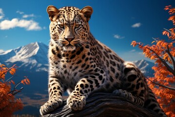 Leopard on a Tree. Generative Ai