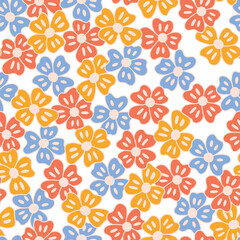 Cute flowers. Can be printed on any material: package, merch, fabric, home.