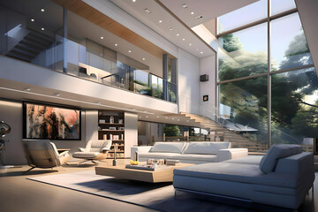 A modern smart home. Inside view.