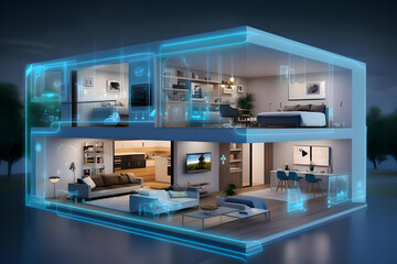 An inside view of a modern duplex smart home.