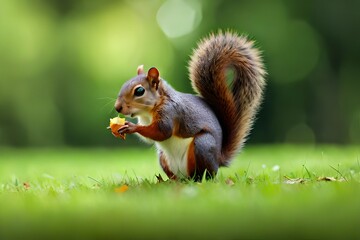 Obraz premium squirrel eating nut