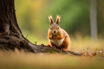 Fototapeta premium squirrel eating nut